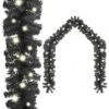 VidaXL Christmas Garland With LED Lights 20 M Black
