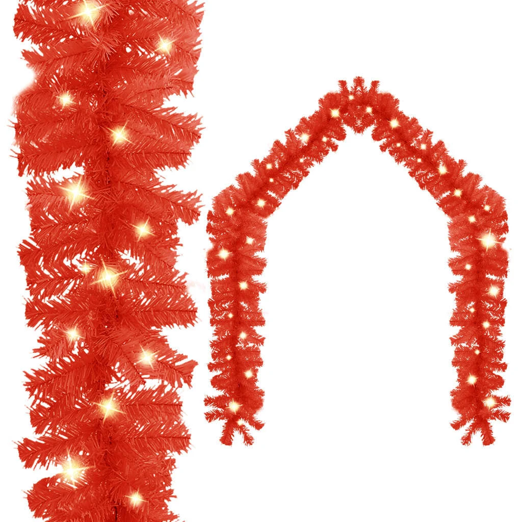 VidaXL Christmas Garland With LED Lights 5 M Red 12 VidaXL Christmas Garland With LED Lights 5 M Red - Image 10