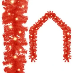 VidaXL Christmas Garland With LED Lights 10 M Red