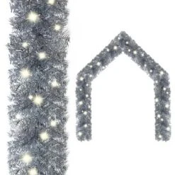 VidaXL Christmas Garland With LED Lights 20 M Silver