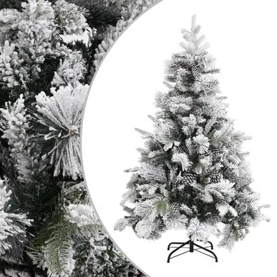 VidaXL Christmas Tree With Flocked Snow&Cones 150 Cm PVC&PE 3 VidaXL Christmas Tree With Flocked Snow&Cones 150 Cm PVC&PE