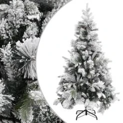 VidaXL Christmas Tree With Flocked Snow&Cones 195 Cm PVC&PE