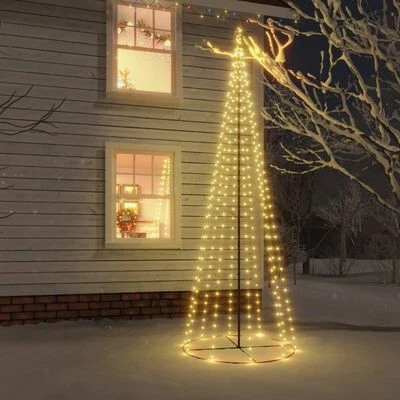 VidaXL Christmas Cone Tree Warm White 310 LEDs 100x300 Cm 4 VidaXL Christmas Cone Tree Warm White 310 LEDs 100x300 Cm - Image 2