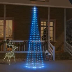 VidaXL Christmas Tree On Flagpole Blue 310 LEDs 300 Cm -VIDAXL DECOR SHOP image 1 343524