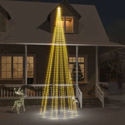 VidaXL Christmas Tree On Flagpole Warm White 732 LEDs 500 Cm 4 VidaXL Christmas Tree On Flagpole Warm White 732 LEDs 500 Cm - Image 2