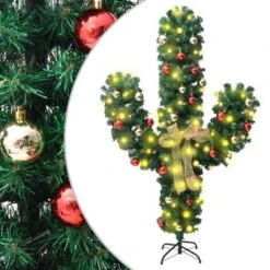 VidaXL Christmas Cactus With Stand And LED Green 180 Cm PVC