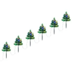 VidaXL Christmas Pathway Trees 6 Pcs With Warm White LEDs 45 Cm PVC -VIDAXL DECOR SHOP image 1 344659 2