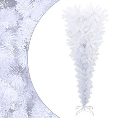 VidaXL Upside-down Artificial Christmas Tree With Stand White 120 Cm 3 VidaXL Upside-down Artificial Christmas Tree With Stand White 120 Cm