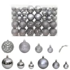 VidaXL Christmas Baubles 100 Pcs Grey 3 / 4 / 6 Cm