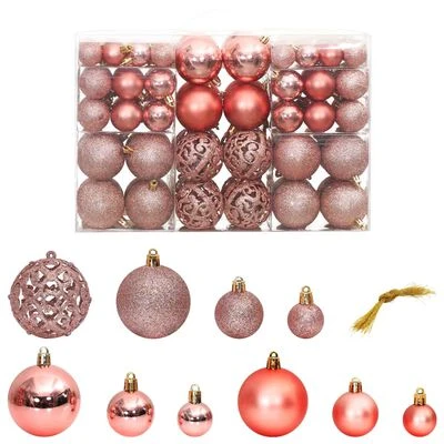 VidaXL Christmas Baubles 100 Pcs Pink And Rose 3 / 4 / 6 Cm 3 VidaXL Christmas Baubles 100 Pcs Pink And Rose 3 / 4 / 6 Cm