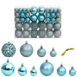 VidaXL Christmas Baubles 100 Pcs Turquoise 3 / 4 / 6 Cm