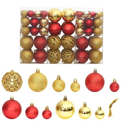 VidaXL Christmas Baubles 100 Pcs Gold And Wine Red 3 / 4 / 6 Cm 3 VidaXL Christmas Baubles 100 Pcs Gold And Wine Red 3 / 4 / 6 Cm