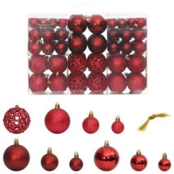 VidaXL Christmas Baubles 100 Pcs Wine Red 3 / 4 / 6 Cm