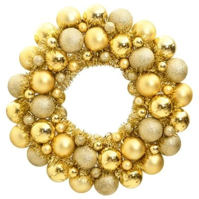 VidaXL Christmas Wreath Gold 45 Cm Polystyrene 3 VidaXL Christmas Wreath Gold 45 Cm Polystyrene