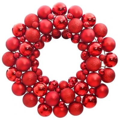 VidaXL Christmas Wreath Red 45 Cm Polystyrene 3 VidaXL Christmas Wreath Red 45 Cm Polystyrene