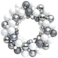 VidaXL Christmas Wreath Silver 45 Cm Polystyrene -VIDAXL DECOR SHOP image 1 356124 1