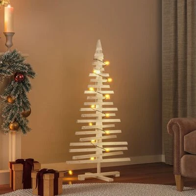 VidaXL Wooden Christmas Tree For Decoration 120 Cm Solid Wood Pine 4 VidaXL Wooden Christmas Tree For Decoration 120 Cm Solid Wood Pine - Image 2