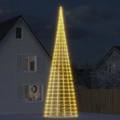 VidaXL Christmas Tree Light On Flagpole 3000 LEDs Warm White 800 Cm 4 VidaXL Christmas Tree Light On Flagpole 3000 LEDs Warm White 800 Cm - Image 2