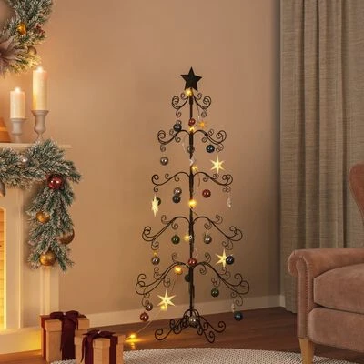 VidaXL Metal Christmas Tree For Decoration Black 150 Cm 4 VidaXL Metal Christmas Tree For Decoration Black 150 Cm - Image 2