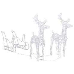VidaXL Reindeers & Sleigh Christmas Decoration 280x28x55 Cm Acrylic -VIDAXL DECOR SHOP image 2 289979