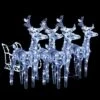 VidaXL Reindeers & Sleigh Christmas Decoration 240 LEDs Acrylic -VIDAXL DECOR SHOP image 2 3100420