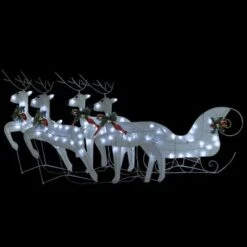VidaXL Reindeer & Sleigh Christmas Decoration 100 LEDs Outdoor White