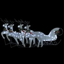 VidaXL Reindeer & Sleigh Christmas Decoration 100 LEDs Outdoor Silver -VIDAXL DECOR SHOP image 2 3100429 3