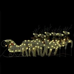 VidaXL Reindeer & Sleigh Christmas Decoration 140 LEDs Outdoor Silver -VIDAXL DECOR SHOP image 2 3100430