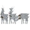 VidaXL Christmas Reindeers 6 Pcs Silver Cold White Mesh -VIDAXL DECOR SHOP image 2 3154248