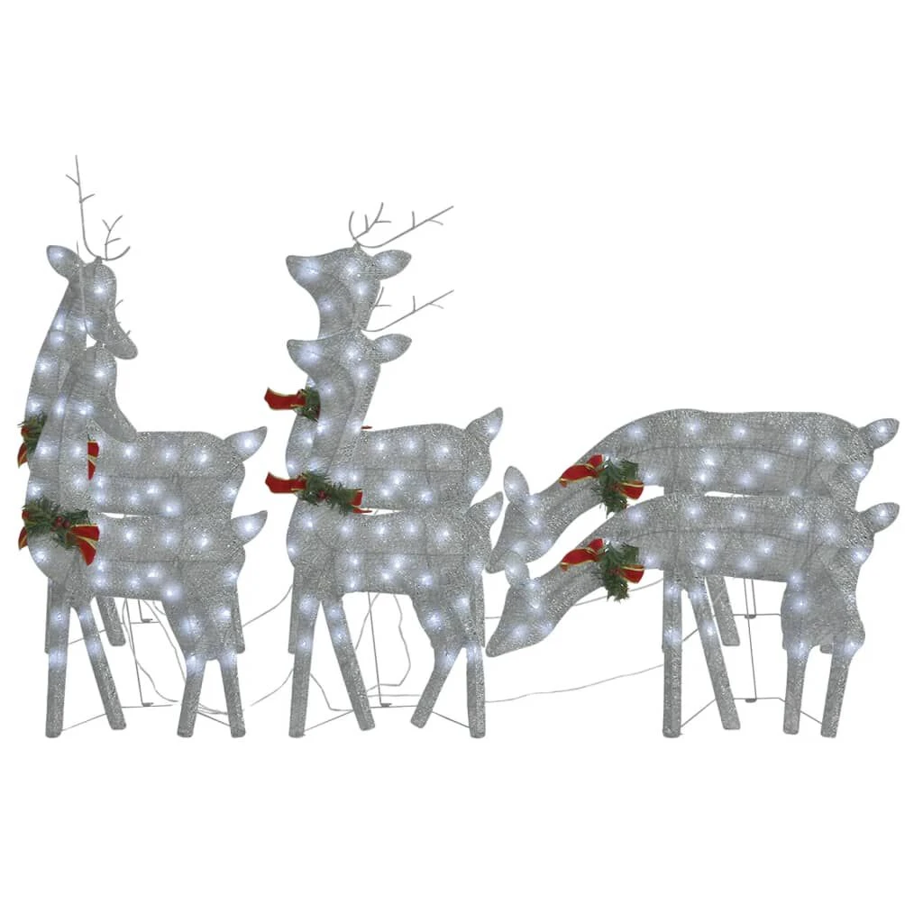 VidaXL Christmas Reindeers 6 Pcs White Cold White Mesh 18 VidaXL Christmas Reindeers 6 Pcs White Cold White Mesh - Image 16