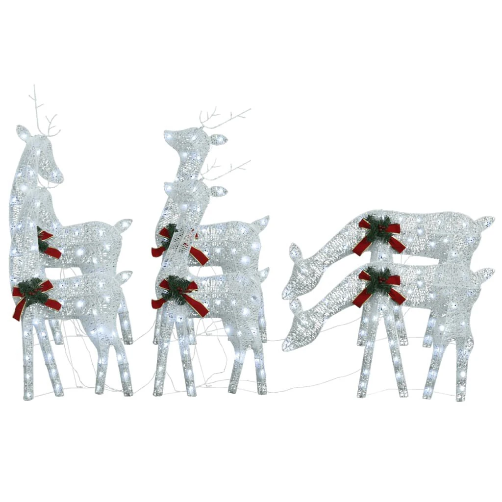 VidaXL Christmas Reindeers 6 Pcs White Cold White Mesh 17 VidaXL Christmas Reindeers 6 Pcs White Cold White Mesh - Image 15
