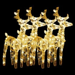 VidaXL Christmas Reindeers 4 Pcs Multicolour 160 LEDs Acrylic 24 VidaXL Christmas Reindeers 4 Pcs Multicolour 160 LEDs Acrylic -VIDAXL DECOR SHOP image 2 3154252 3