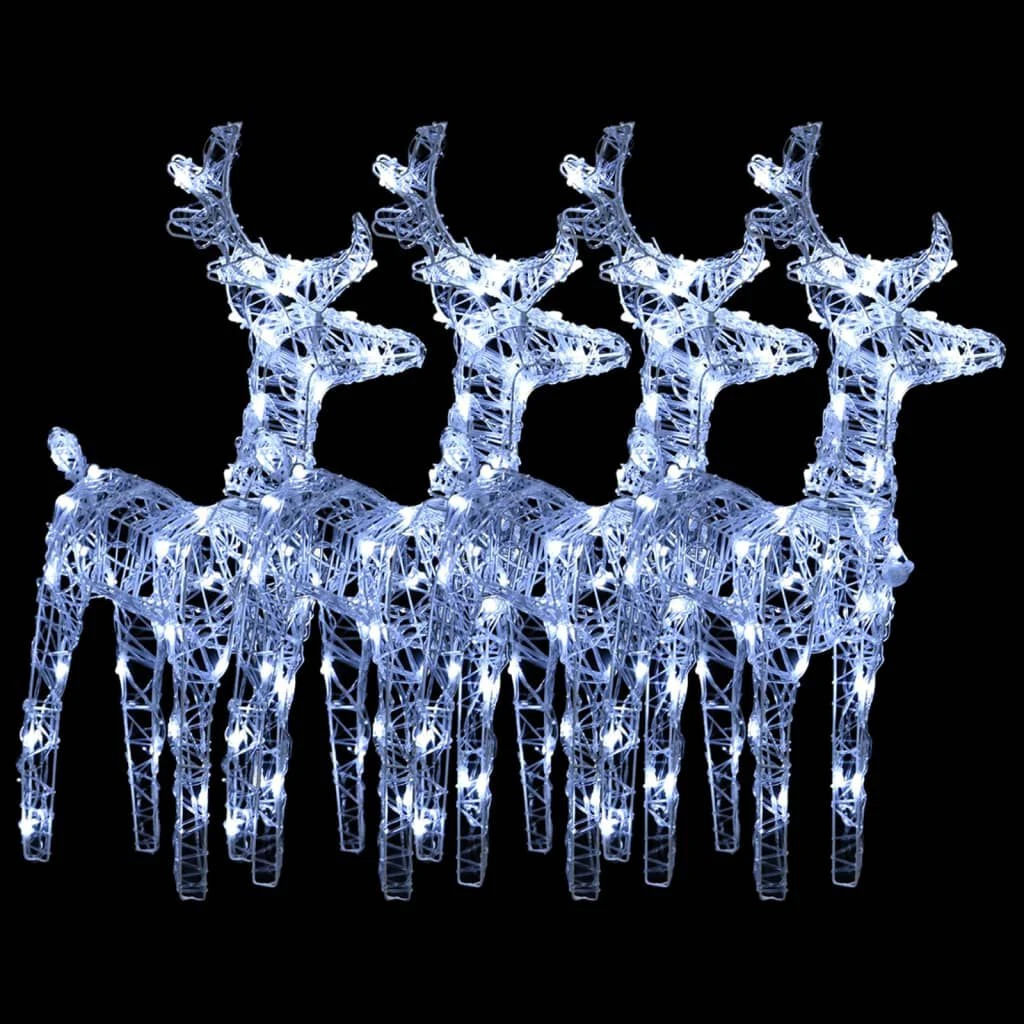 VidaXL Christmas Reindeers 4 Pcs Multicolour 160 LEDs Acrylic 13 VidaXL Christmas Reindeers 4 Pcs Multicolour 160 LEDs Acrylic - Image 11