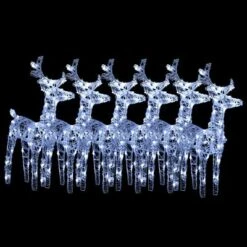 VidaXL Christmas Reindeers 6 Pcs Cold White 240 LEDs Acrylic