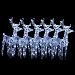 VidaXL Christmas Reindeers 6 Pcs Cold White 240 LEDs Acrylic -VIDAXL DECOR SHOP image 2 3154256 3