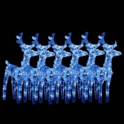 VidaXL Christmas Reindeers 6 Pcs Blue 240 LEDs Acrylic