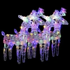 VidaXL Christmas Reindeers 4 Pcs Cold White 160 LEDs Acrylic -VIDAXL DECOR SHOP image 2 3154261 4