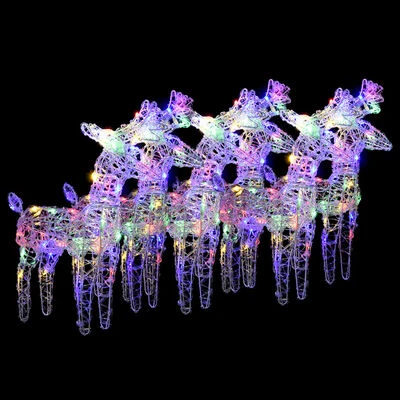 VidaXL Christmas Reindeers 6 Pcs Multicolour 240 LEDs Acrylic 3 VidaXL Christmas Reindeers 6 Pcs Multicolour 240 LEDs Acrylic