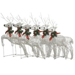 VidaXL Christmas Reindeers 6 Pcs White 120 LEDs -VIDAXL DECOR SHOP image 2 3154265 2