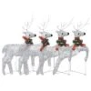 VidaXL Christmas Reindeers 4 Pcs Silver 80 LEDs