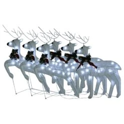VidaXL Christmas Reindeers 6 Pcs Silver 120 LEDs -VIDAXL DECOR SHOP image 2 3154271 3
