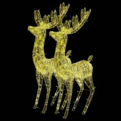 VidaXL XXL Acrylic Christmas Reindeers 250 LED 2 Pcs 180 Cm Warm White