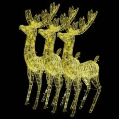 VidaXL XXL Acrylic Christmas Reindeers 250 LED 3 Pcs 180 Cm Warm White