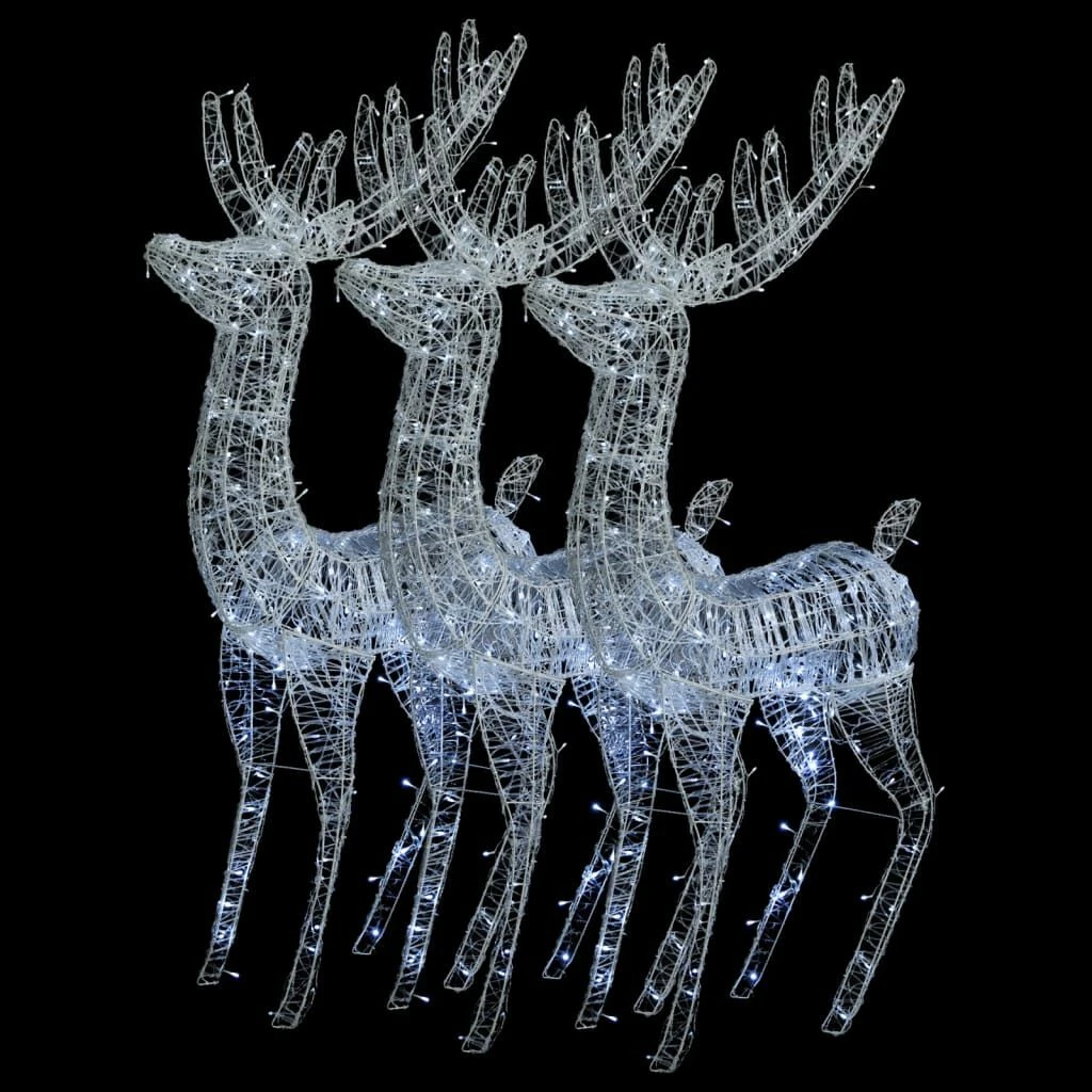 VidaXL XXL Acrylic Christmas Reindeers 250 LED 3 Pcs 180 Cm Warm White 11 VidaXL XXL Acrylic Christmas Reindeers 250 LED 3 Pcs 180 Cm Warm White - Image 9