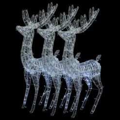 VidaXL XXL Acrylic Christmas Reindeers 250 LED 3 Pcs 180 Cm Cold White