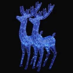 VidaXL XXL Acrylic Christmas Reindeers 250 LED 2 Pcs 180 Cm Blue