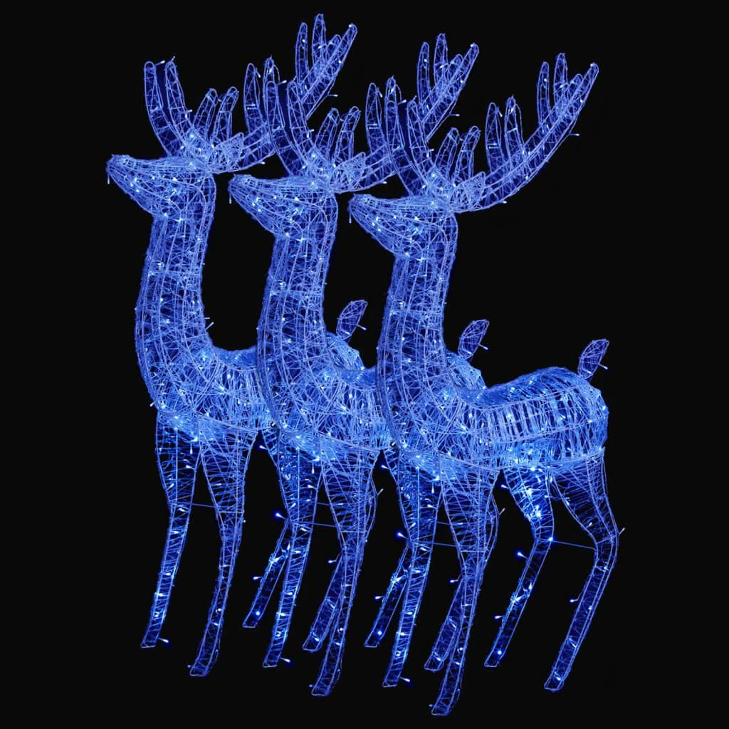VidaXL XXL Acrylic Christmas Reindeers 250 LED 3 Pcs 180 Cm Warm White 13 VidaXL XXL Acrylic Christmas Reindeers 250 LED 3 Pcs 180 Cm Warm White - Image 11