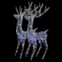 VidaXL XXL Acrylic Christmas Reindeers 250 LED 2 Pcs 180 Cm Warm White -VIDAXL DECOR SHOP image 2 3154363 4