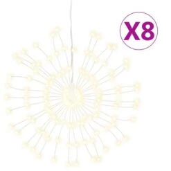 VidaXL Christmas Starburst Lights 140 LEDs 8 Pcs Warm White 17 Cm