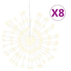 VidaXL Christmas Starburst Lights 140 LEDs 8 Pcs Cold White 17 Cm -VIDAXL DECOR SHOP image 2 3190511 3